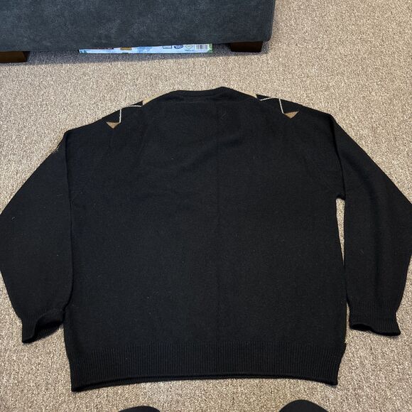 Peter Scott Cashmere Sweater Made in Scotland UMCC Argyle Men's 46 - Montclair - Picture 8 of 9